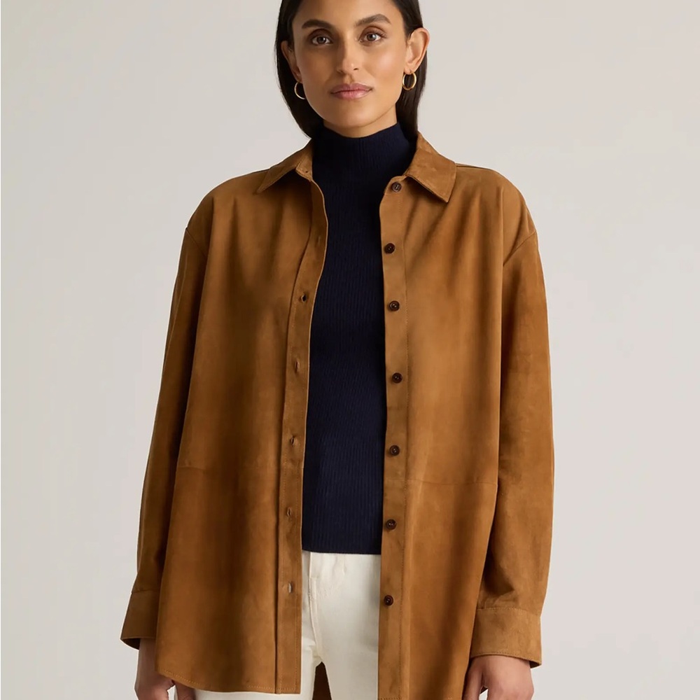 Quince Brown Suede Jacket with Relaxed Fit and Soft Material